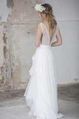 Robe de mariée décolleté dos atelier sylvie Mispouillé