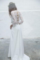 Robe de mariée Fluide et dos en dentelle Sylvie Mispouillé