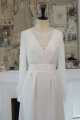 Robe de mariée Fluide et tulle Atelier Sylvie Mispouillé