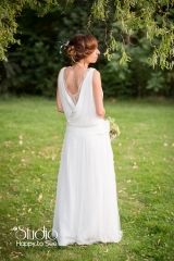 Robe de mariée en tulle de soie sur-mesure