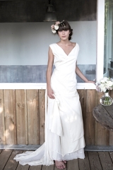 Robe de mariée fluide et intemporelle Sylvie Mispouillé