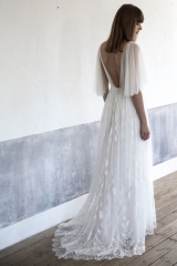 Robe de mariée songes tulle de soie et dentelle Sylvie Mispouillé